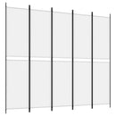 vidaXL fehér 5 paneles paraván 250x220 cm szövet