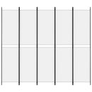 vidaXL fehér 5 paneles paraván 250x220 cm szövet
