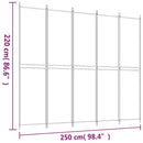 vidaXL fehér 5 paneles paraván 250x220 cm szövet