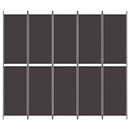 vidaXL 5 paneles barna szövet paraván 250 x 220 cm