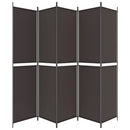 vidaXL 5 paneles barna szövet paraván 250 x 220 cm