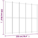 vidaXL 5 paneles barna szövet paraván 250 x 220 cm