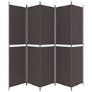 vidaXL 5 paneles barna szövet paraván 250 x 220 cm
