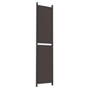vidaXL 5 paneles barna szövet paraván 250 x 220 cm