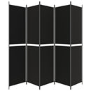 vidaXL 5 paneles fekete szövet térelválasztó 250x220 cm