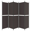 vidaXL 6 paneles barna szövet paraván 300 x 220 cm