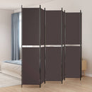 vidaXL 6 paneles barna szövet paraván 300 x 220 cm