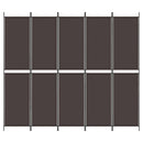 vidaXL 6 paneles barna szövet paraván 300 x 220 cm