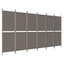 vidaXL 6 paneles antracitszürke szövet térelválasztó 300 x 220 cm
