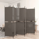 vidaXL 6 paneles antracitszürke szövet térelválasztó 300 x 220 cm
