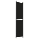 vidaXL 6 paneles fekete szövet térelválasztó 300x220 cm