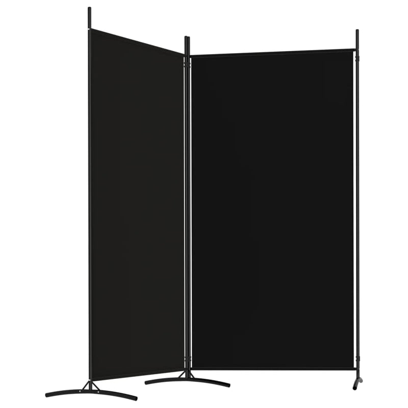 vidaXL 2 paneles fekete szövet térelválasztó 175x180 cm