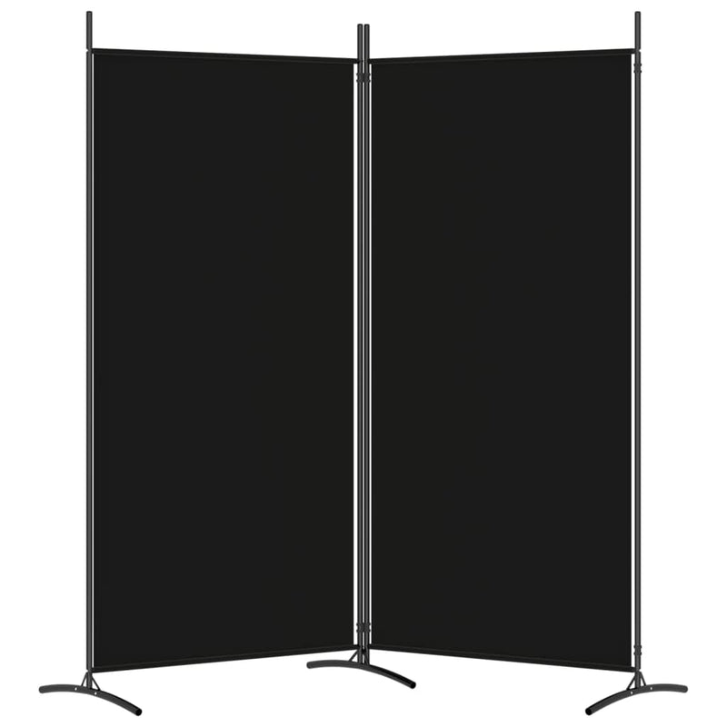 vidaXL 2 paneles fekete szövet térelválasztó 175x180 cm