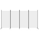 vidaXL 4 paneles fehér szövet térelválasztó 346x180 cm