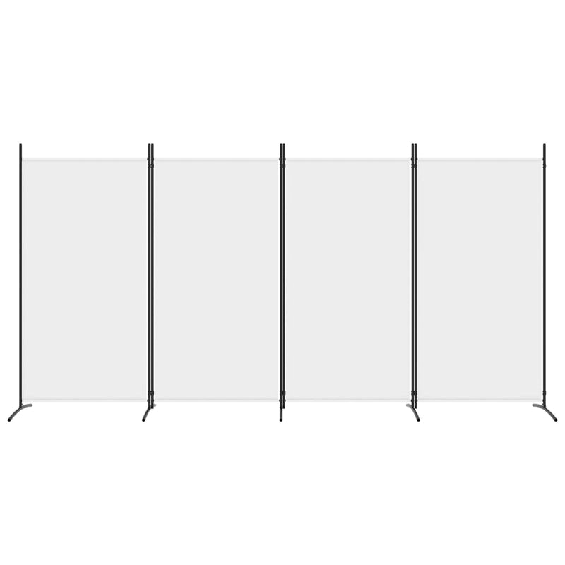 vidaXL 4 paneles fehér szövet térelválasztó 346x180 cm