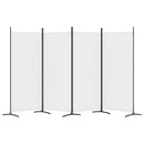 vidaXL 4 paneles fehér szövet térelválasztó 346x180 cm