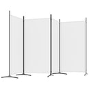 vidaXL 4 paneles fehér szövet térelválasztó 346x180 cm