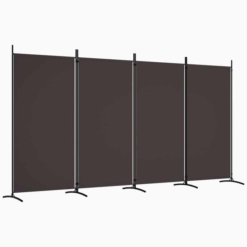 vidaXL 4 paneles barna szövet térelválasztó 346x180 cm