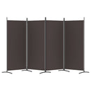 vidaXL 4 paneles barna szövet térelválasztó 346x180 cm