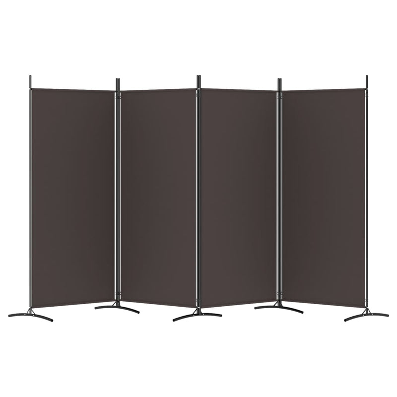 vidaXL 4 paneles barna szövet térelválasztó 346x180 cm