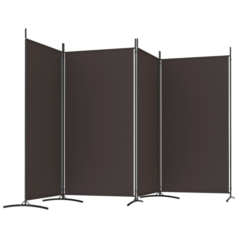 vidaXL 4 paneles barna szövet térelválasztó 346x180 cm