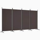 vidaXL 4 paneles barna szövet térelválasztó 346x180 cm