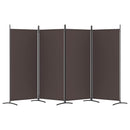 vidaXL 4 paneles barna szövet térelválasztó 346x180 cm