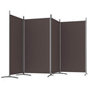 vidaXL 4 paneles barna szövet térelválasztó 346x180 cm