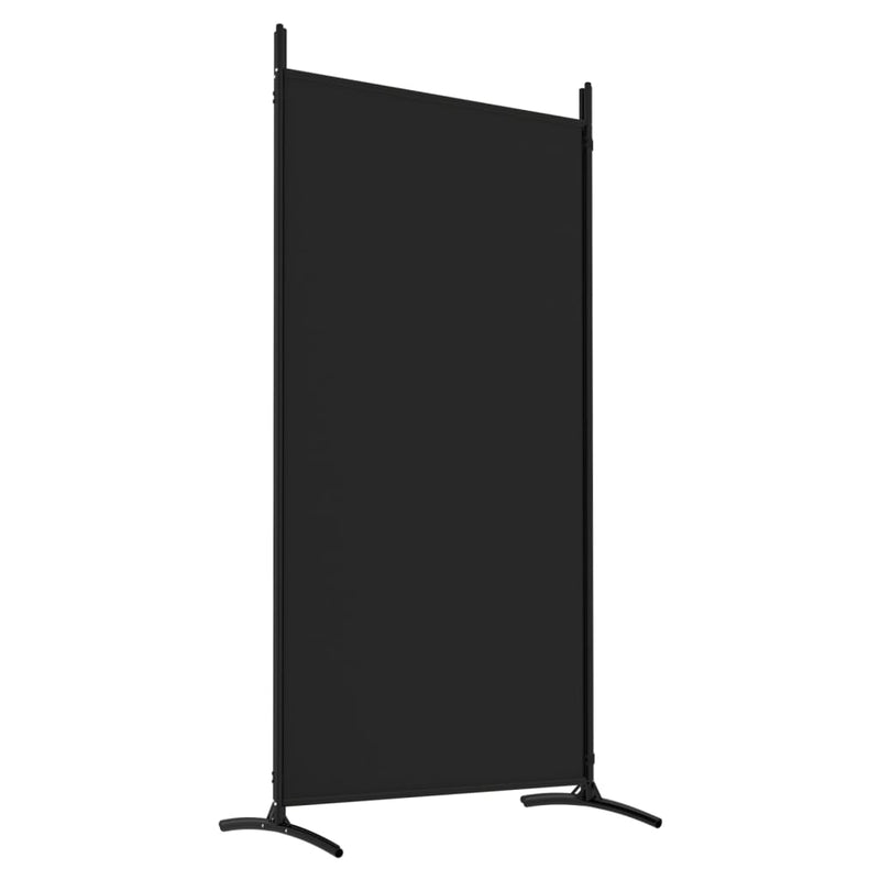 vidaXL 4 paneles fekete szövet térelválasztó 346x180 cm
