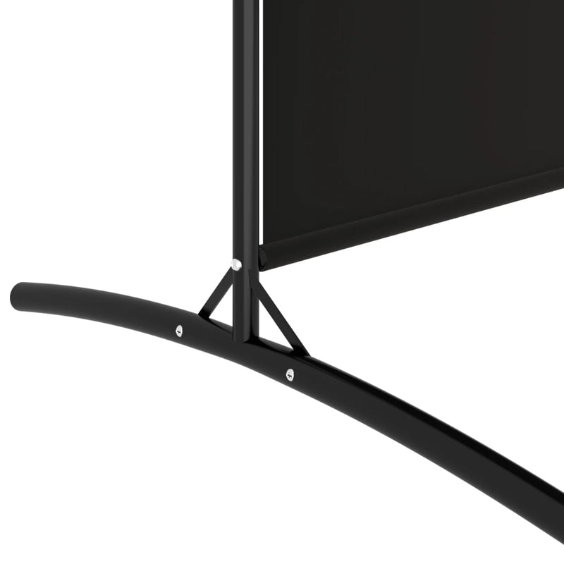 vidaXL 4 paneles fekete szövet térelválasztó 346x180 cm