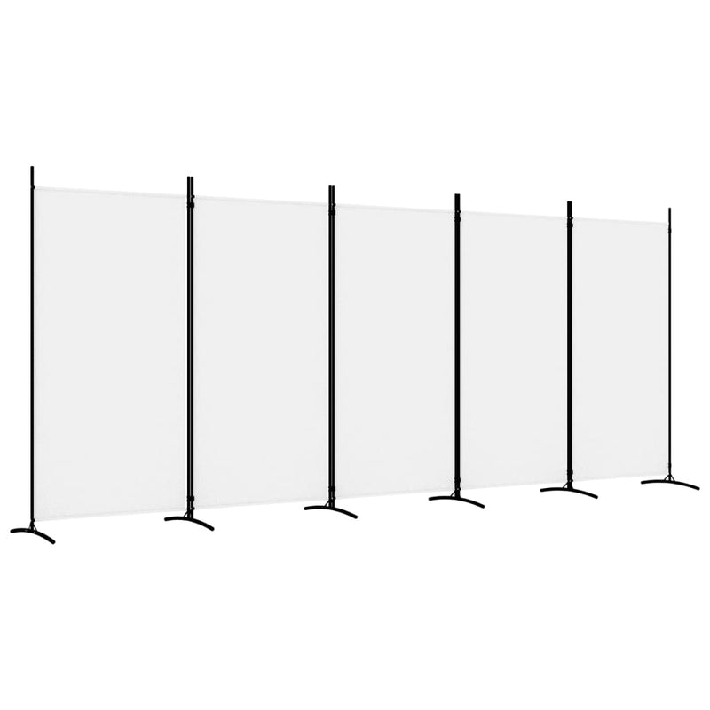 vidaXL fehér 5 paneles paraván 433x180 cm szövet