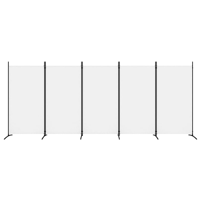 vidaXL fehér 5 paneles paraván 433x180 cm szövet
