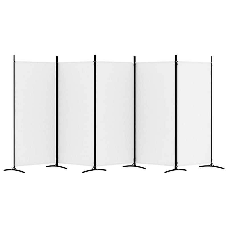 vidaXL fehér 5 paneles paraván 433x180 cm szövet