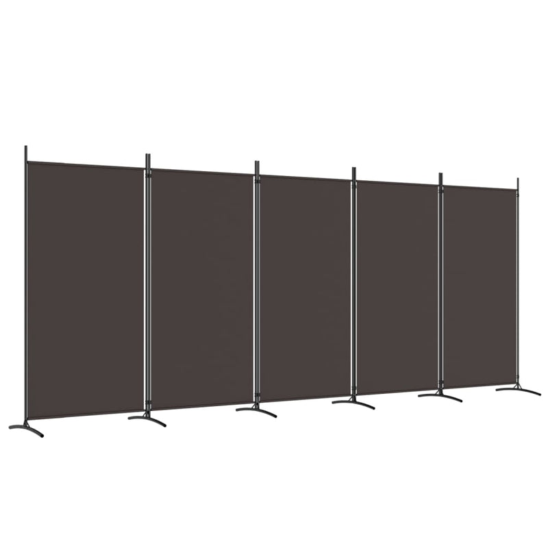 vidaXL 5 paneles barna szövet térelválasztó 433 x 180 cm
