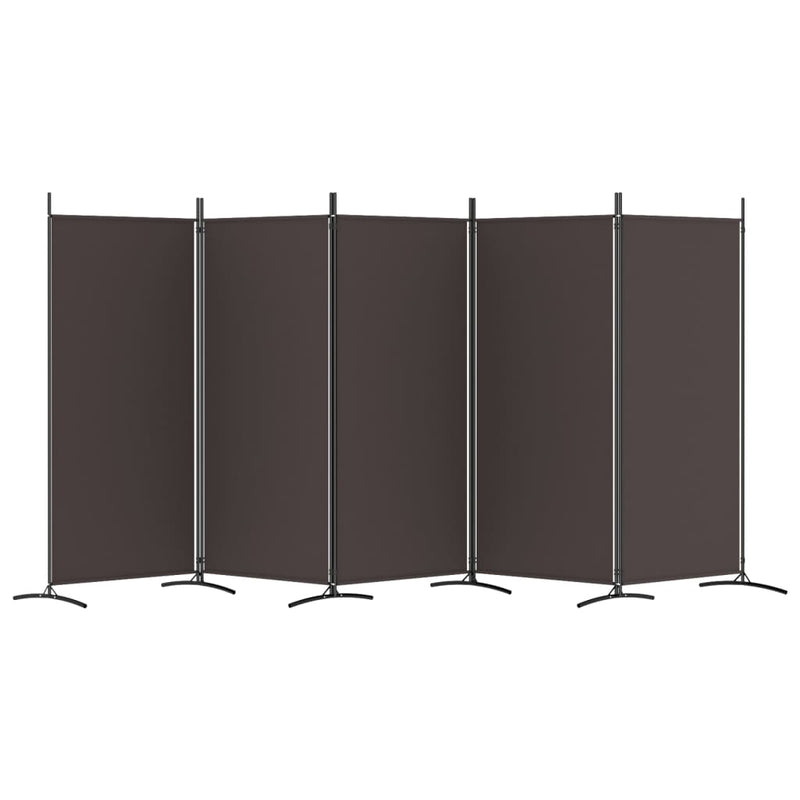 vidaXL 5 paneles barna szövet térelválasztó 433 x 180 cm