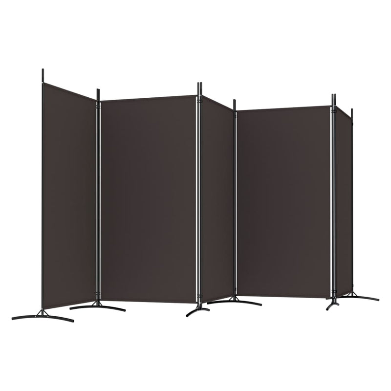 vidaXL 5 paneles barna szövet térelválasztó 433 x 180 cm