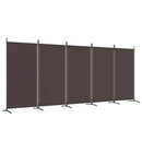 vidaXL 5 paneles barna szövet térelválasztó 433 x 180 cm