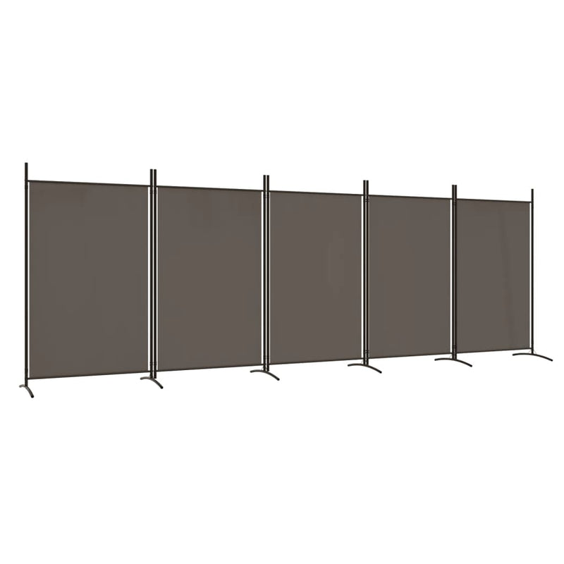 vidaXL 5 paneles antracitszürke szövet térelválasztó 433x180 cm
