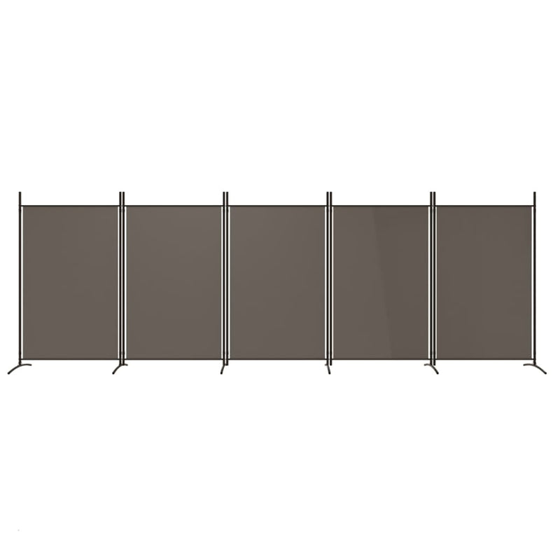 vidaXL 5 paneles antracitszürke szövet térelválasztó 433x180 cm