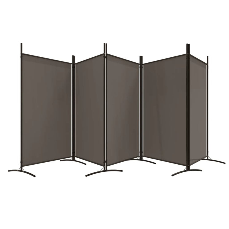 vidaXL 5 paneles antracitszürke szövet térelválasztó 433x180 cm