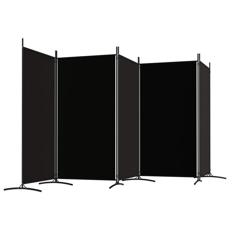 vidaXL 5 paneles fekete szövet térelválasztó 433x180 cm