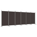 vidaXL 6 paneles barna szövet paraván 520x180 cm
