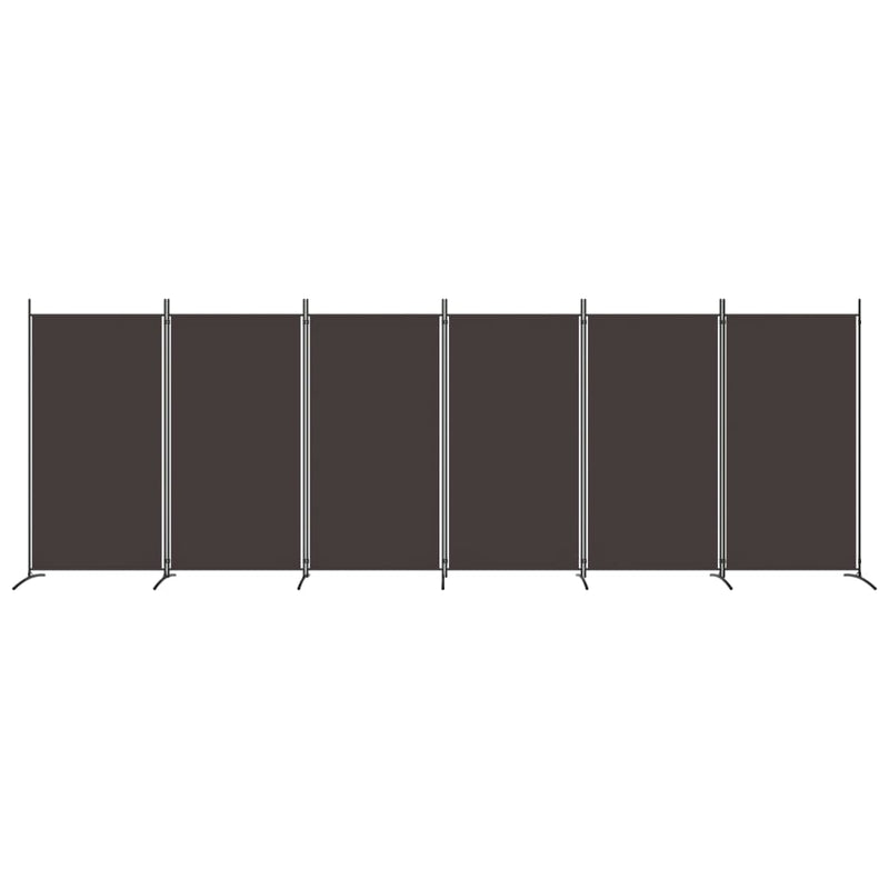 vidaXL 6 paneles barna szövet paraván 520x180 cm