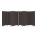 vidaXL 6 paneles barna szövet paraván 520x180 cm