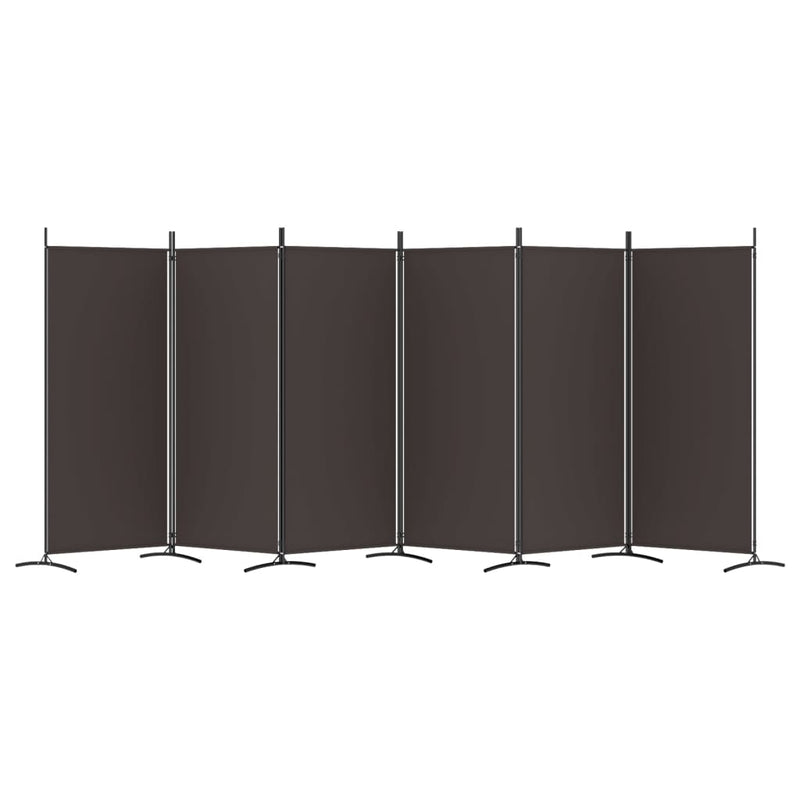vidaXL 6 paneles barna szövet paraván 520x180 cm