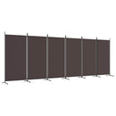 vidaXL 6 paneles barna szövet paraván 520x180 cm