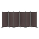 vidaXL 6 paneles barna szövet paraván 520x180 cm