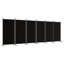 vidaXL 6 paneles fekete szövet térelválasztó 520x180 cm