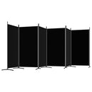 vidaXL 6 paneles fekete szövet térelválasztó 520x180 cm