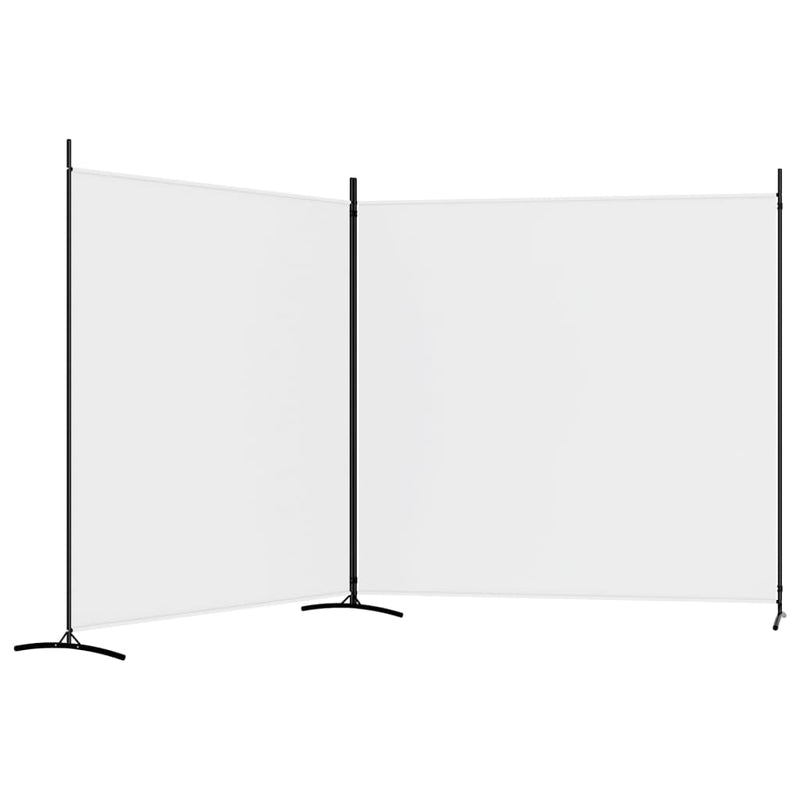 vidaXL 2 paneles fehér szövet térelválasztó 348x180 cm